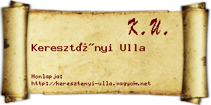 Keresztényi Ulla névjegykártya